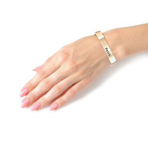 White and Gold Block Faith Bracelet T226-9485708755263