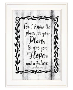 Plans to Give You Hope 1 White Framed Print Wall Art N270-407748