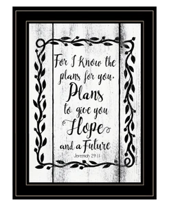 Plans to Give You Hope 2 Black Framed Print Wall Art N270-407749