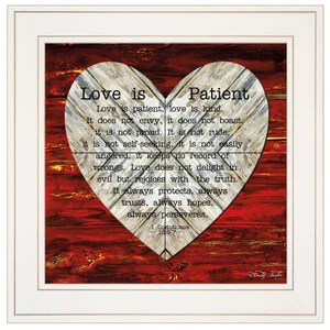 Love is Patient 1 White Framed Print Wall Art N270-404784