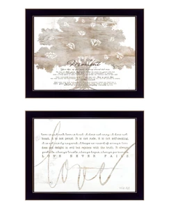 Set Of Two Love or In the Moment 2 Black Framed Print Wall Art N270-407930
