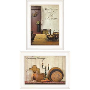 Set Of Two What I Love Most 1 White Framed Print Kitchen Wall Art N270-407094