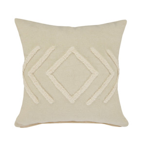 20" X 20" Birch And White 100% Cotton Geometric Zippered Pillow N270-516970