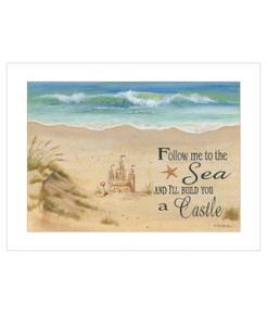 Sand Castle 1 White Framed Print Wall Art N270-407571