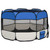  Dog Playpen Blue and Cream Polyester, Steel 43.3 x 43.3 x 22.8 in A949-171014