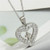 Rhinestone Rimmed Christ Cross Heart Pendant Stainless Steel Wholesale Fashion Necklace - Silver A392-fane7723