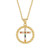 U.S. Rhinestone Cross Inlaid Hollow-out Round Shape Pendant Classic Design Golden Women Copper Whol A392-fane6950