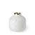 8" Modern Pearl White Gold Rim Rounded Square Glass Vase N270-397568