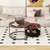 Round Coffee Table Set of 2 Circle Cocktail Table with Storage Basket - Color: Brown D681-JV11986CF