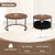 Round Coffee Table Set of 2 Circle Cocktail Table with Storage Basket - Color: Brown D681-JV11986CF