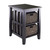 Espresso 3 Tier Bookcase Shelf Accent Table with 2 Small Storage Baskets Q280-CHBCE239