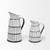 13" White And Black Artisan Glaze Ceramic Pitcher N270-392198