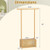 Bamboo Clothes Rack with Rattan Storage Basket and Wheels-Natural - Color: Natural D681-JV12807NA
