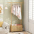 Bamboo Clothes Rack with Rattan Storage Basket and Wheels-Natural - Color: Natural D681-JV12807NA