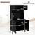 64.5 Inches Tall Kitchen Pantry Cabinet with Charging Station and Wine Glass Rack-Black - Color: Bl D681-JZ10365US-DK