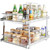 2 Tier 17"Wx21"Dx15"H Pull Out Cabinet Organizer, Heavy Duty Slide Out Pantry Shelves, Steel Roll O E415-HGS217W21D15HO4AUV0