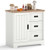 Farmhouse Sideboard Buffet Cabinet Kitchen Pantry with Sliding Doors-White - Color: White D681-JV13001US-WH
