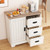 Farmhouse Sideboard Buffet Cabinet Kitchen Pantry with Sliding Doors-White - Color: White D681-JV13001US-WH