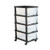 Plastic Storage Drawers Cart, 4 Drawers Storage Organizer with Wheels, Rolling Closet Organization  E415-CWCT1SLJL4G13PBKB001V0