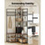 Corner Hall Tree with Shoe Bench, 70.9 in Coat Rack with Hooks and Steel Frame, Freestanding Clothe E415-TYDGNYMJZJXKPQJ57001V0