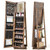 360?° Swivel Jewelry Armoire Standing Jewelry Organizer with Full Length Mirror and Back Shelves-Ru D681-JV12477FG
