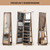 360?° Swivel Jewelry Armoire Standing Jewelry Organizer with Full Length Mirror and Back Shelves-Ru D681-JV12477FG