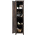 Linen Tower Bathroom Storage Cabinet Tall Slim Side Organizer with Shelf-Black B593-HW66186