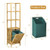 Bamboo Tower Hamper Organizer with 3-Tier Storage Shelves-Natural B593-HW66866