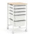 5-Drawer Rolling Storage Cart Mobile Utility Organizer with Wooden Tabletop and Lockable Wheels-Whi D681-JV14022WH