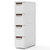 3/4/5/6-Drawer Rolling Organizer Unit Narrow Storage Cabinet with Built-In Wheels for Small Space-4 D681-JV11494WH