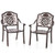 Patio Cast Aluminum Dining Chairs Set of 2 Metal Armchairs Stackable-Copper - Color: Copper D681-NP11470WN-2