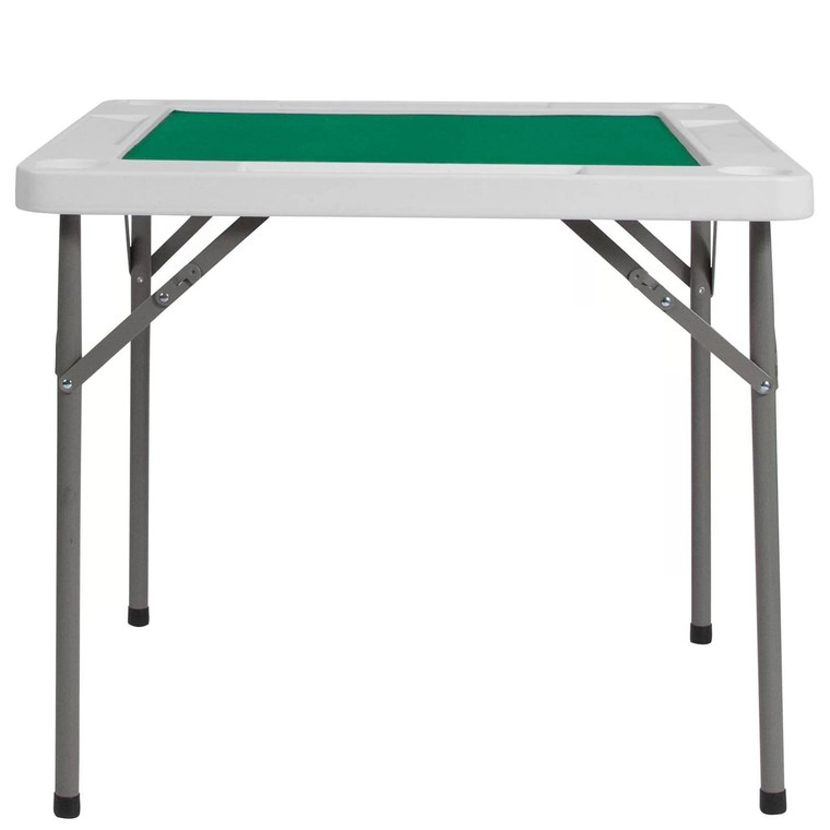 4-Player Square Folding Card Game Poker Table w/ Green Felt Top and Cup Holders Q280-NFPGCT9630145283