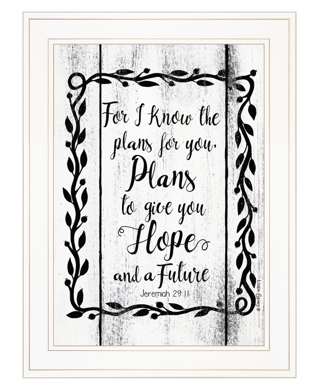 Plans to Give You Hope 1 White Framed Print Wall Art N270-407748