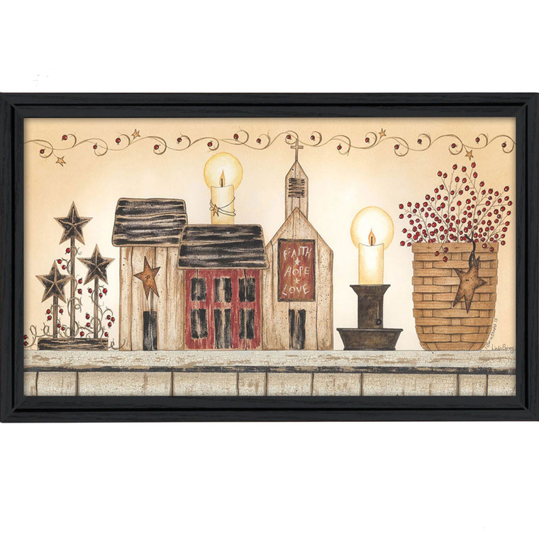 Faith Hope and Love 2 Black Framed Print Wall Art N270-405132