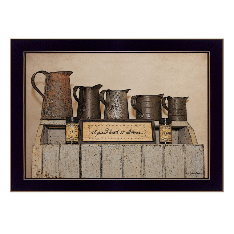 A Friend Loveth at All Time 1 Black Framed Print Wall Art N270-415845