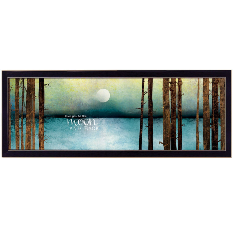 Love You to the Moon and Back 2 Black Framed Print Wall Art N270-405216