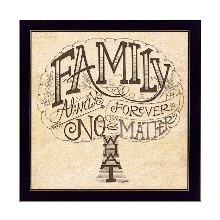 Family Always and Forever Black Framed Print Wall Art N270-404890
