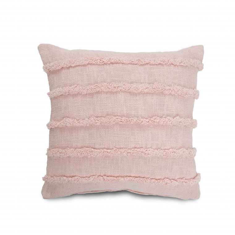 20" X 20" Pearl Blush And Peach 100% Cotton Zippered Pillow N270-517130
