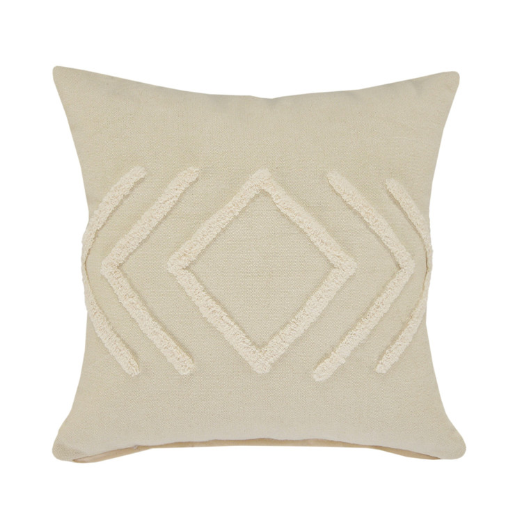 20" X 20" Birch And White 100% Cotton Geometric Zippered Pillow N270-516970