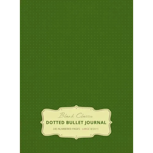 Large 8.5 x 11 Dotted Bullet Journal (Moss Green #14) Hardcover - 245 Numbered Pages - Hardcover H871-10795872715025
