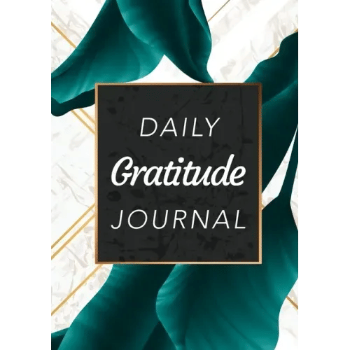Daily Gratitude Journal: (Green Leaves with White and Gold Background) A 52-Week Guide to Becoming  H871-10929809981713