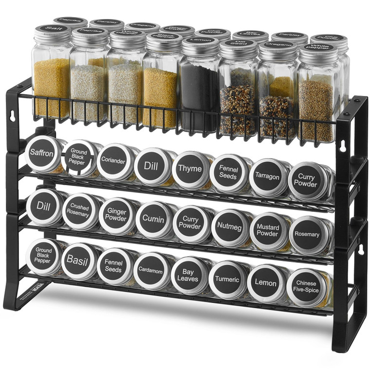 Detachable Spice Rack Organizer for Cabinet, 4 Tie Stackable Seasoning Organizer, Spice Jars Kitche E415-TMSDLJHSTZ4CY0SXYV0