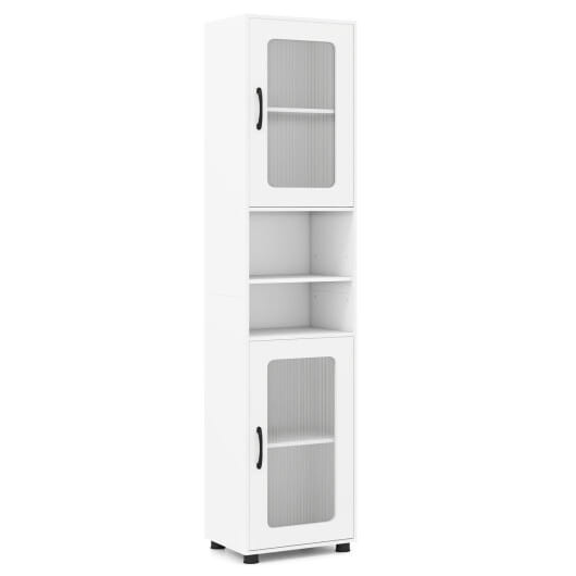 Tall Bathroom Storage Cabinet 67 Inches Freestanding Storage Organizer-White B593-JV13276