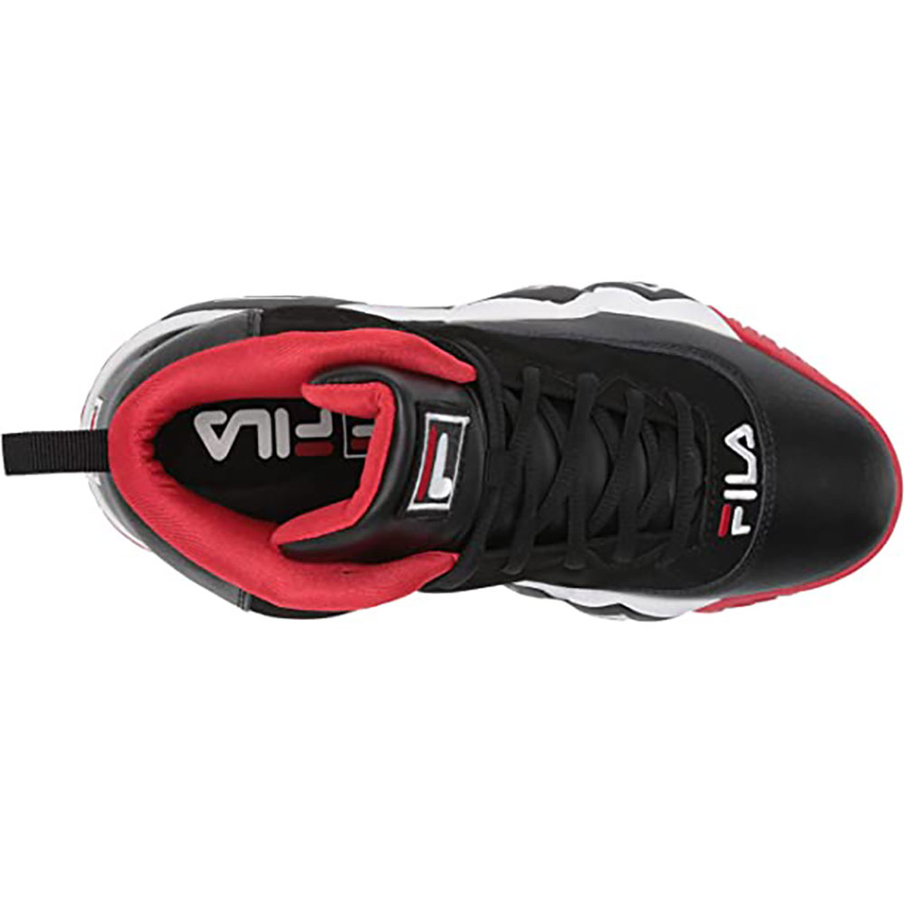 Fila red store black white shoes