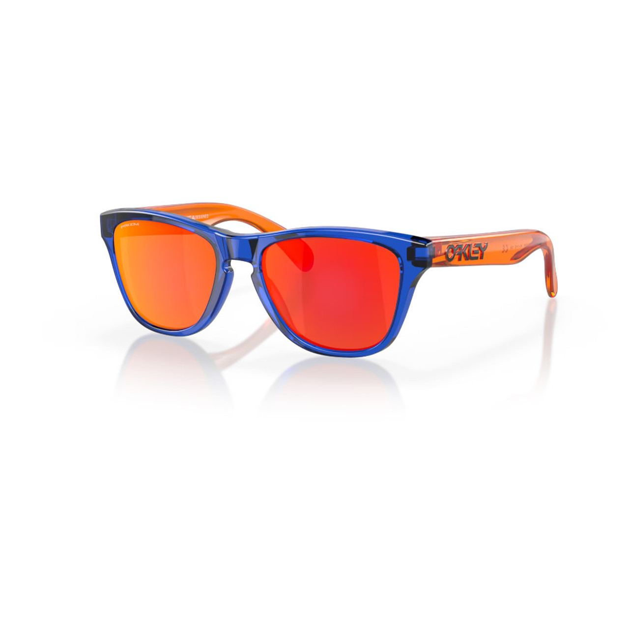 OAKLEY Frogskins XXS Crystal Blue Frame and Prizm Ruby Lenses 