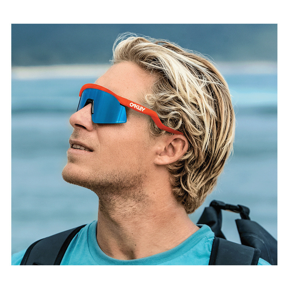 OAKLEY Hydra Neon Orange Frame/ Prizm Sapphire Lenses Sunglasses