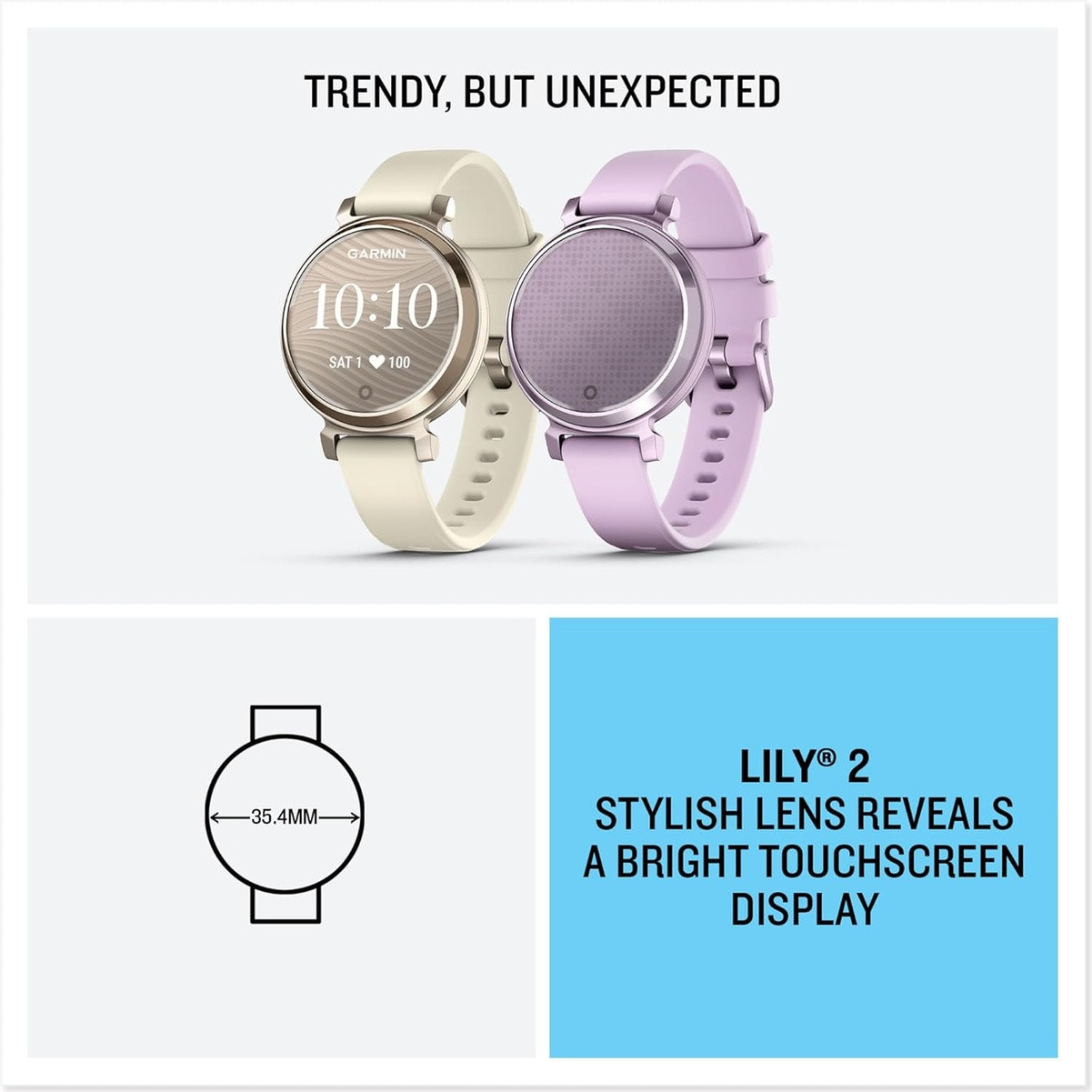 GARMIN Lily 2 Lilac Smartwatch (010-02839-01) - Free Shipping