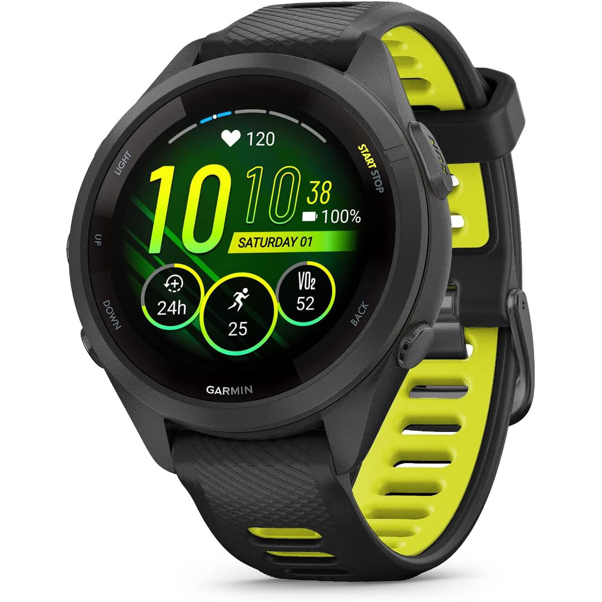 【アフマド】GARMIN Forerunner 265Sブラック/イエロー GARMIN Forerunner 265S Black/Amp Yellow Smartwatches (010-02810-03