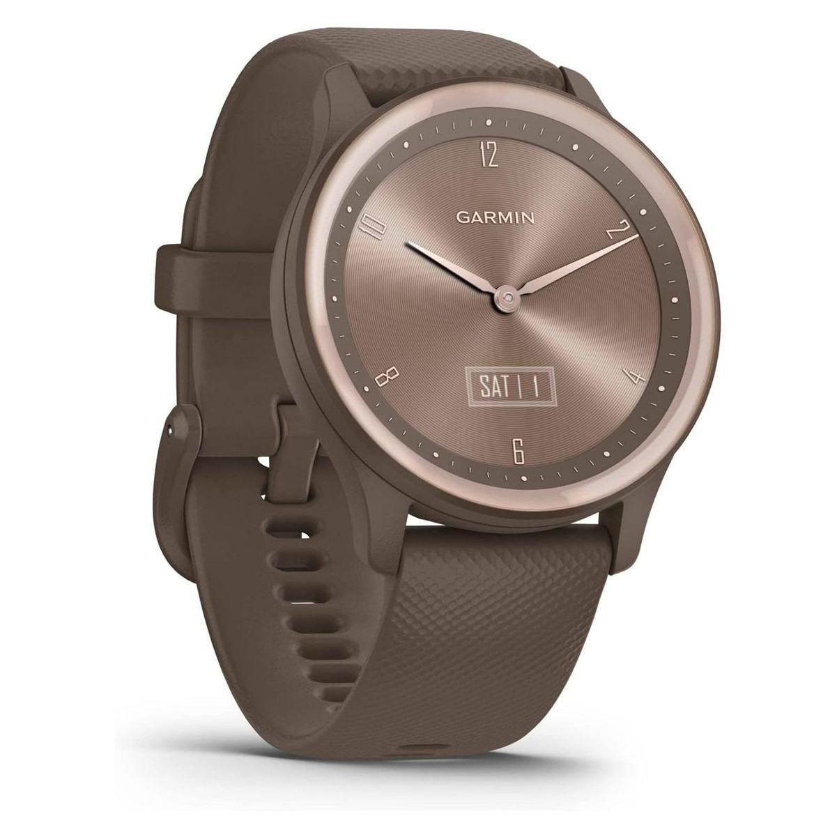【美品】GARMIN VIVOMOVE SPORT ブラウン GARMIN Vivomove Sport Cocoa/Peach Gold Smartwatch (010-02566-02