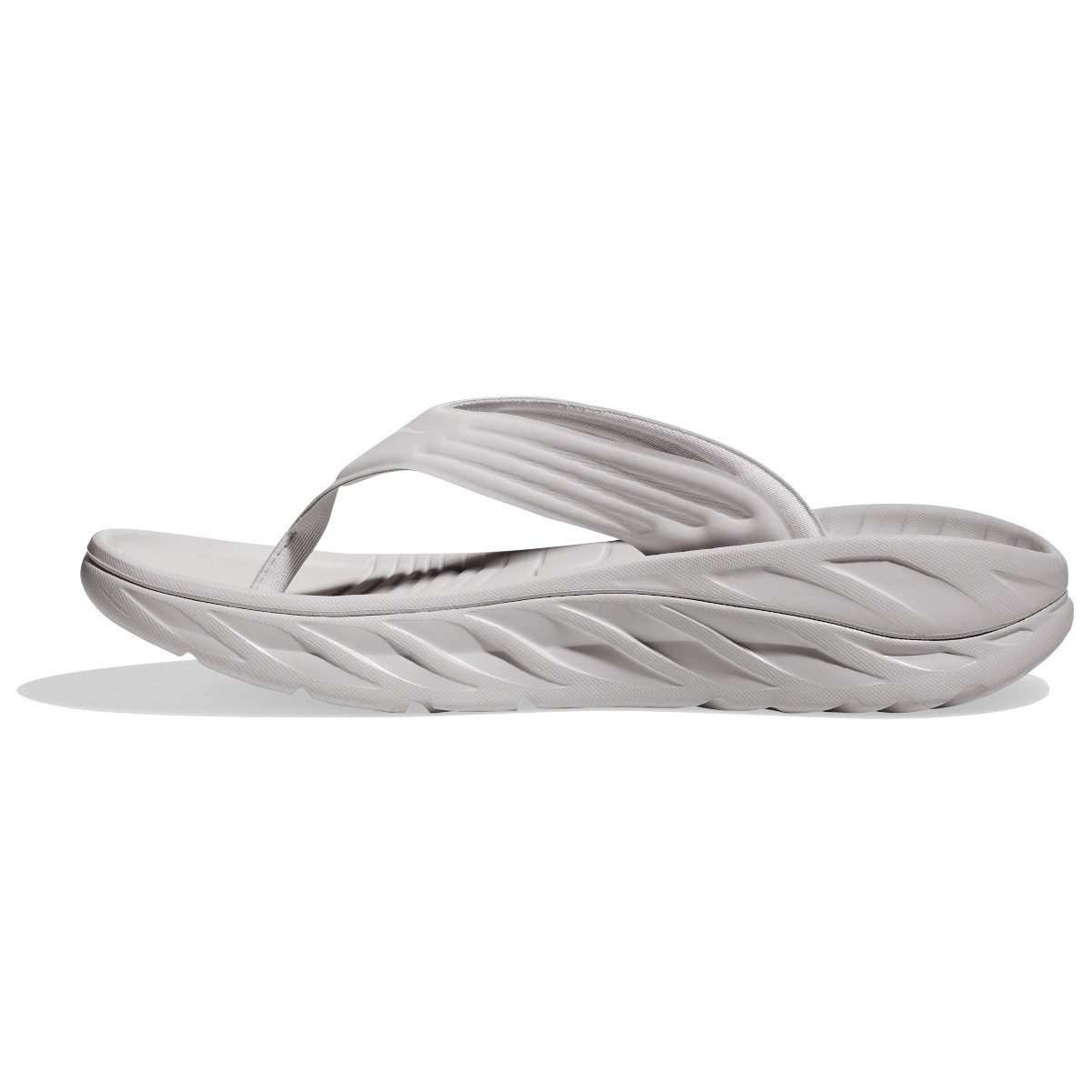 HOKA Men's Ora Lunar Rock/White Recovery Flip Sandals - Free Shipping